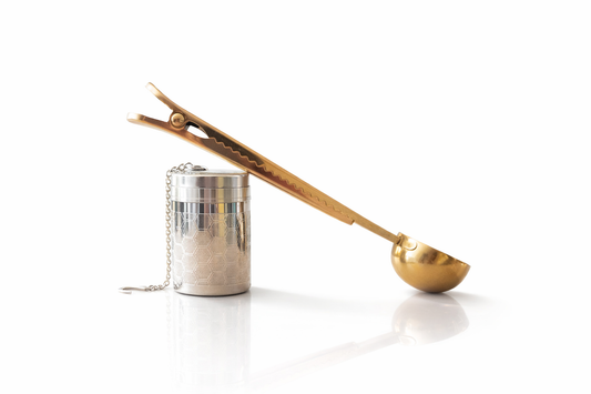 Gold Scoop + Stainless Steel Infuser Set