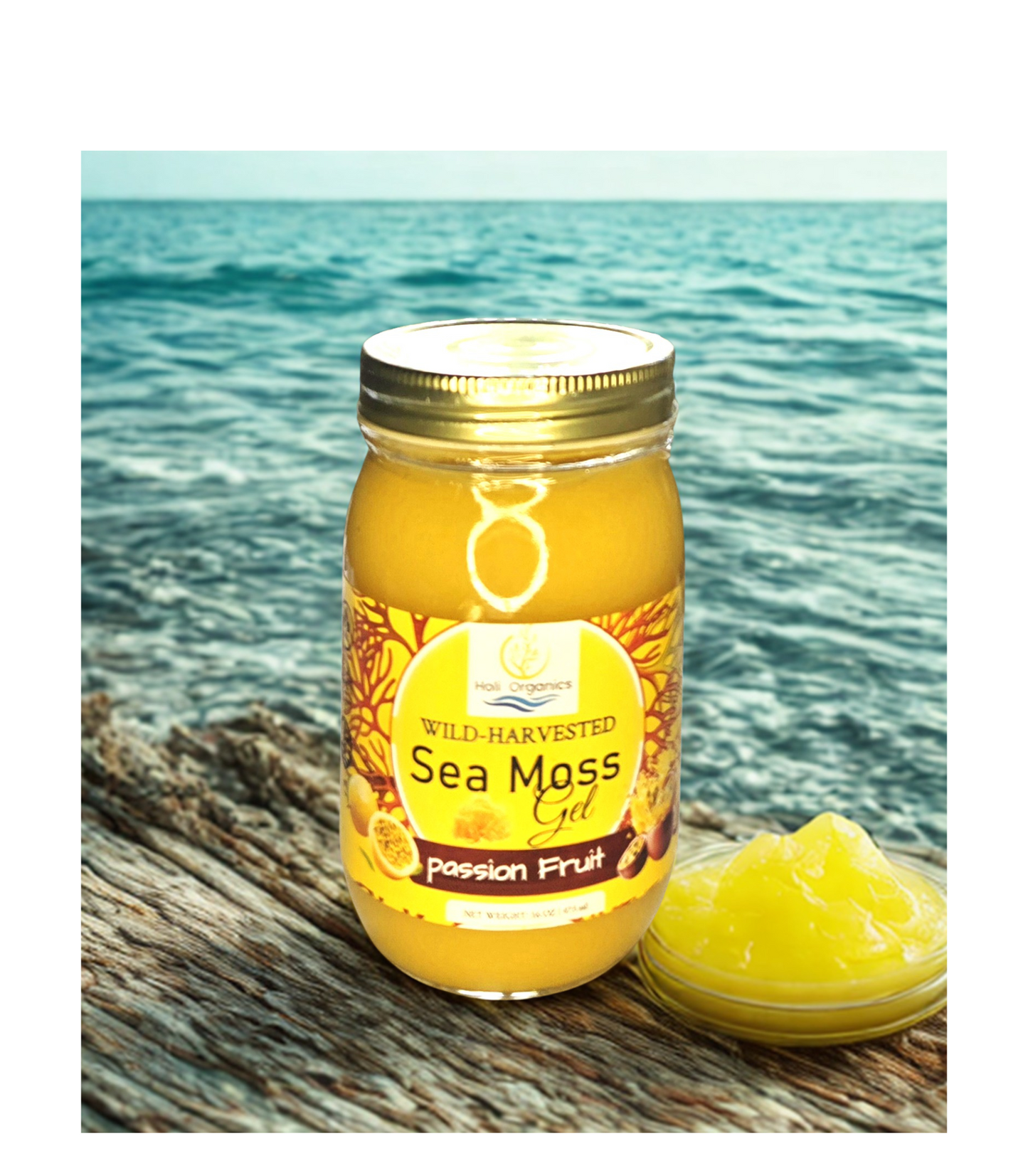 Organic Passion Fruit Infused Sea Moss Gel 16oz