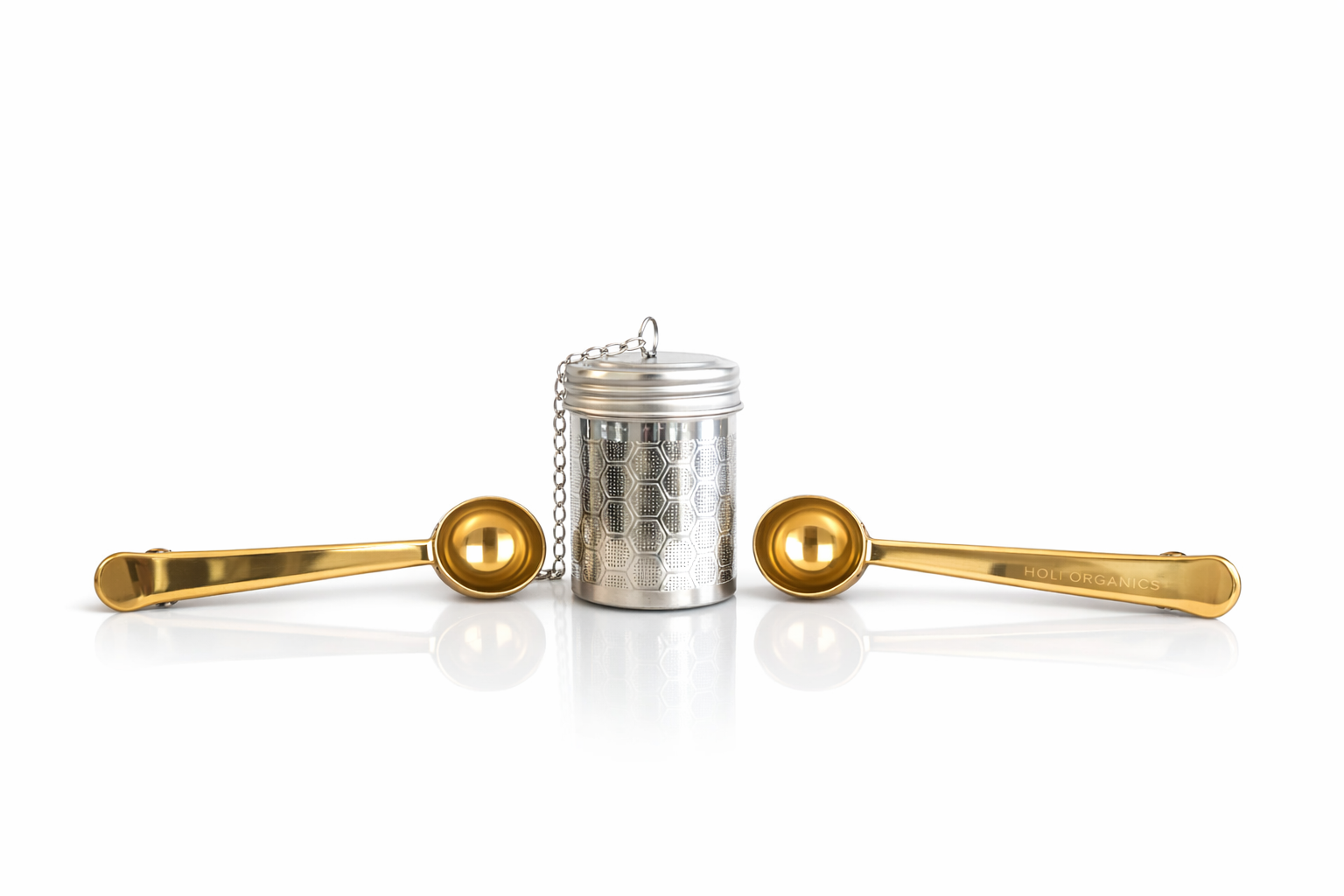 Gold Scoop + Stainless Steel Infuser Set