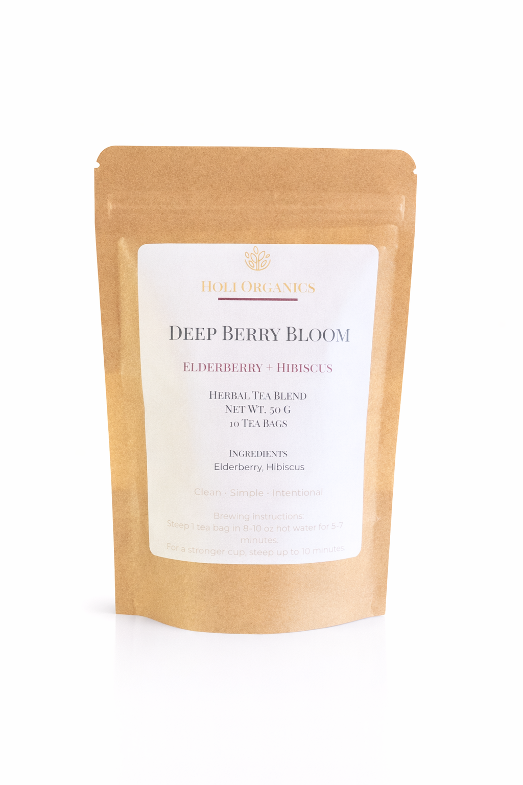 Deep Berry Bloom - Elderberry & Hibiscus Herbal Tea - Caffeine Free