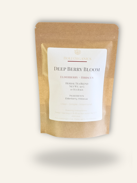 Deep Berry Bloom - Elderberry & Hibiscus Herbal Tea - Caffeine Free